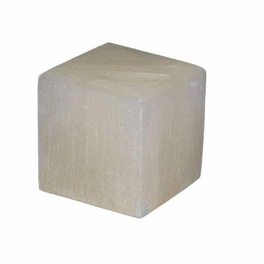 Selenite Crystal Carved Cube Cleansing Clarity Stone
