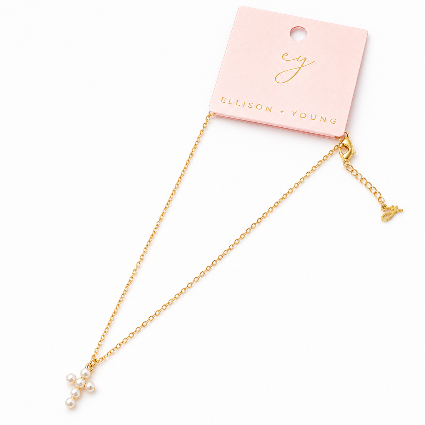 Shell Pearl Cross Necklace
