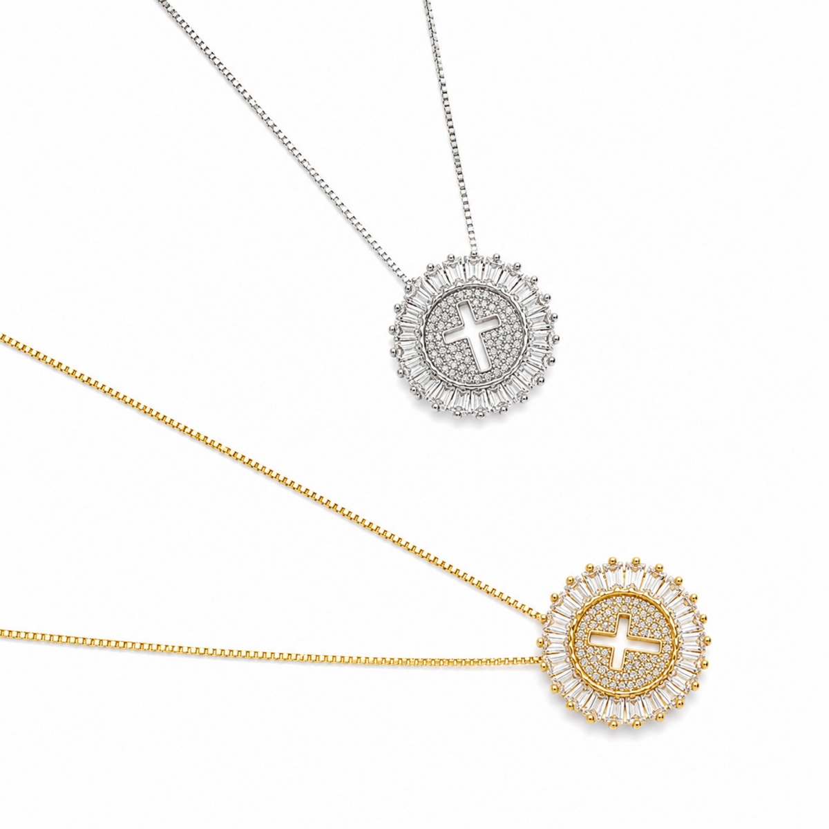 Shine Circle Cross Necklace