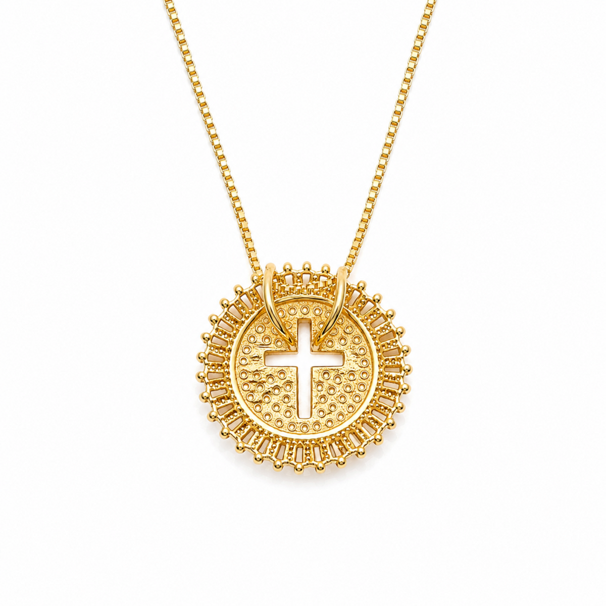 Shine Circle Cross Necklace