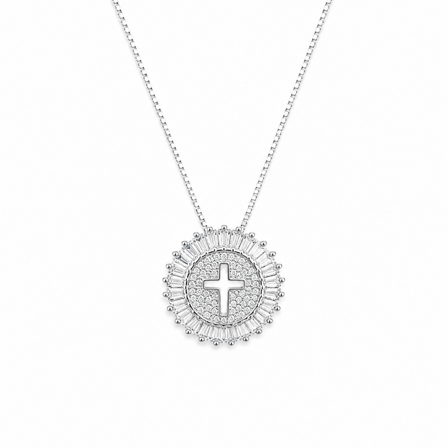 Shine Circle Cross Necklace