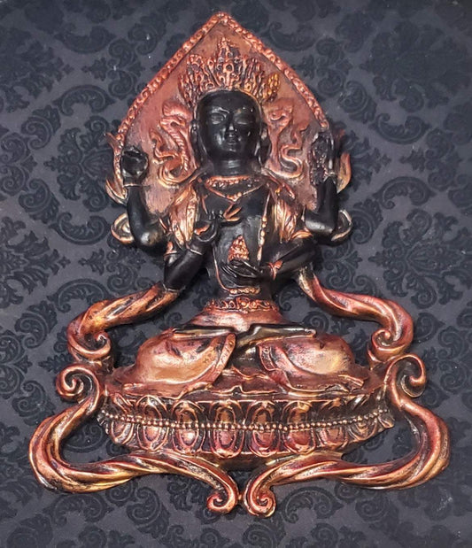 Chenrezig Wall Plaque 6" (Avalokiteshvara) Bodhisattva of Compassion
