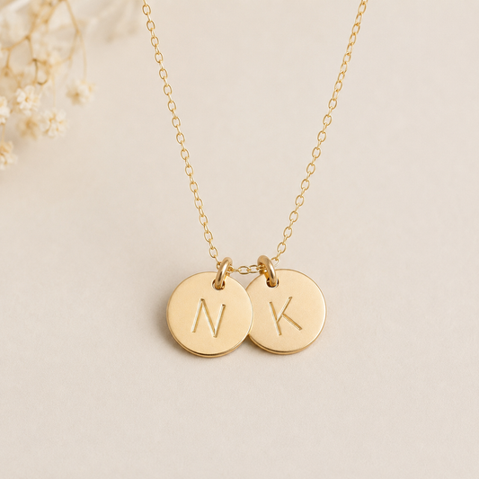 Small Initial Disc Necklace – Personalized Gold or Silver Necklace