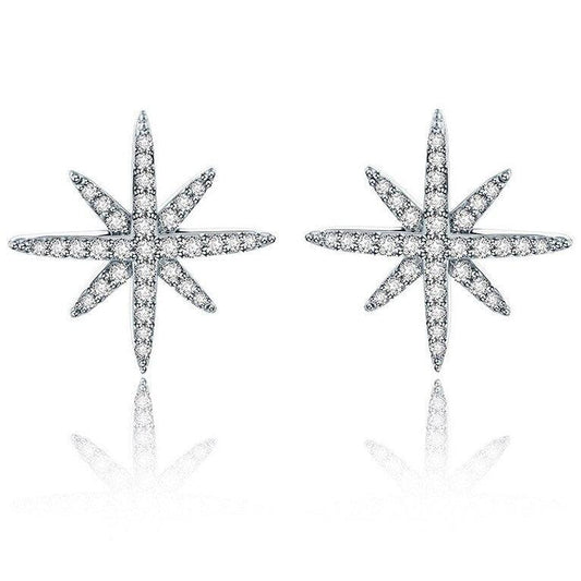 Star Stud Earrings Cubic Zirconia