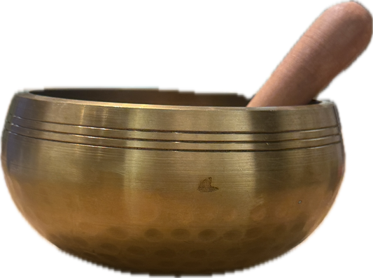 Tibetan Singing Bowl 5" Hand Hammered Gold