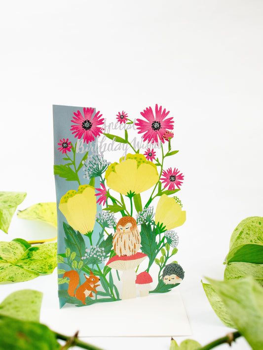 Summer Forest Lasercut Birthday Card