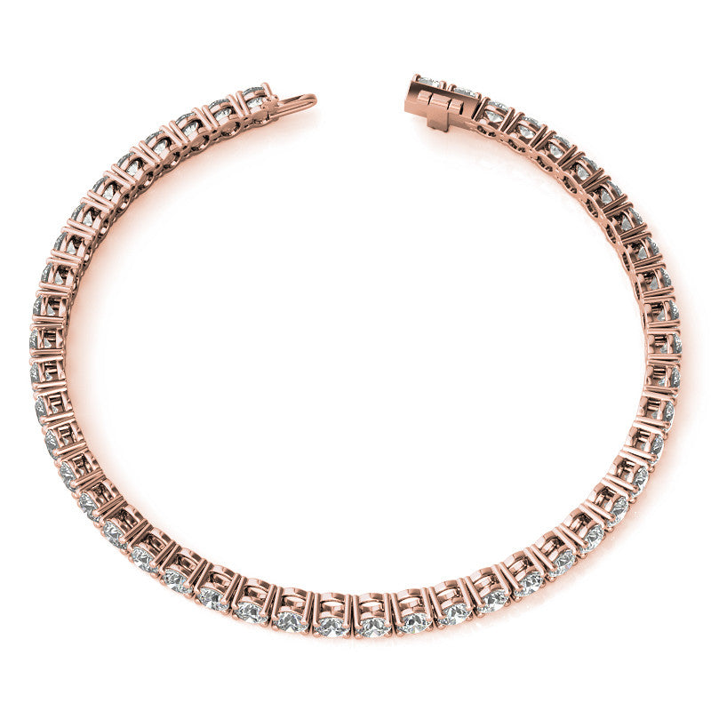 6ctw Created Sapphire Tennis Bracelet - 3mm Stones - 14K Gold Overlay in White, Yellow or Rose Gold