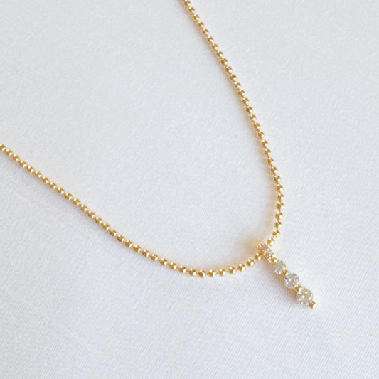 Three Sparkles In A Row Necklace