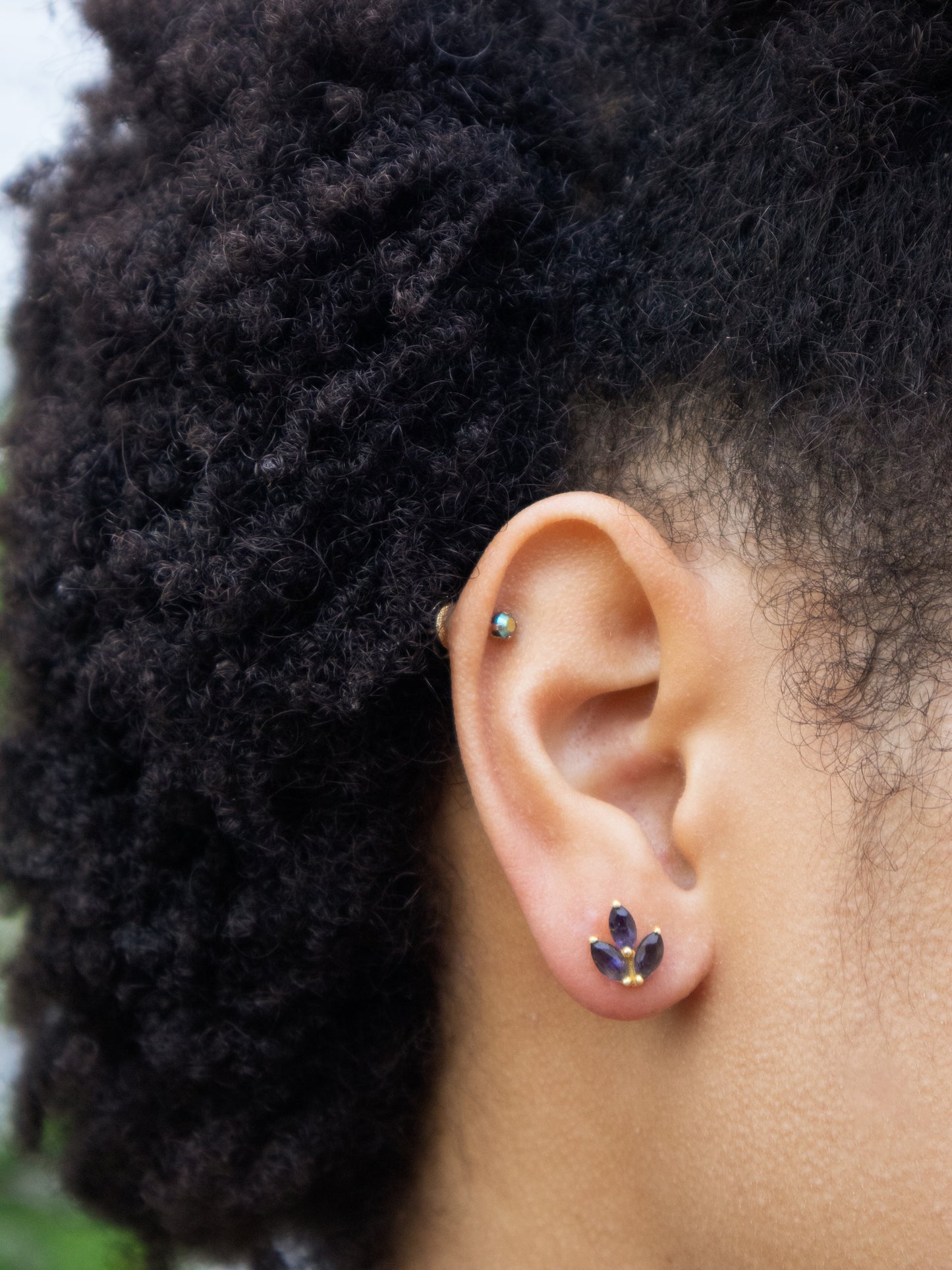 Tri Leaf Stud Earrings