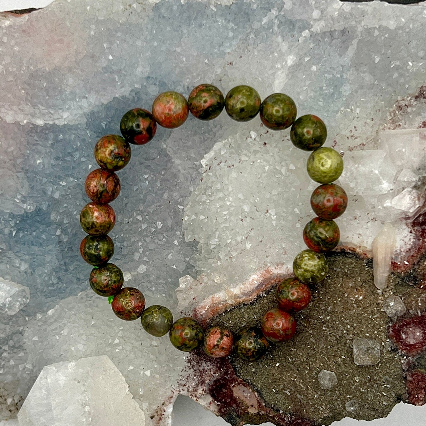 Unakite Stretch Beaded Bracelet