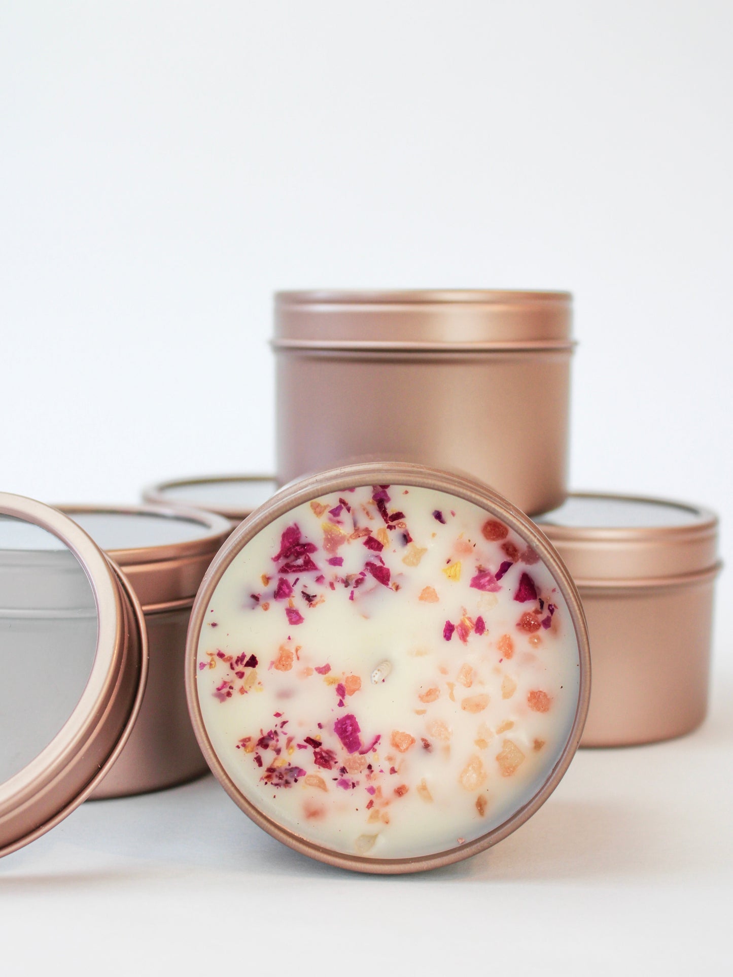 Unlabeled 4 oz Botanical Soy Wax Candles - Party Favors