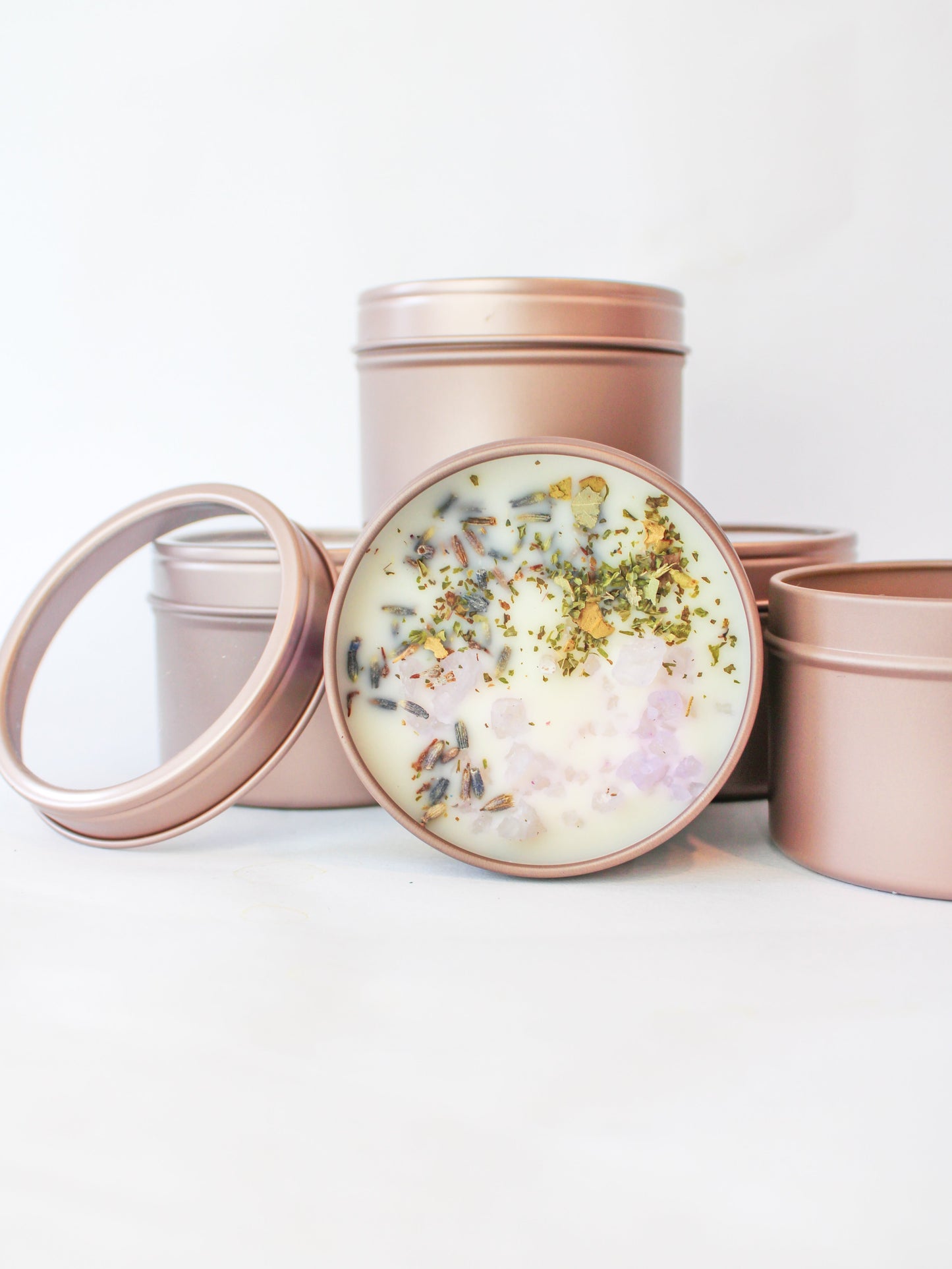 Unlabeled 4 oz Botanical Soy Wax Candles - Party Favors