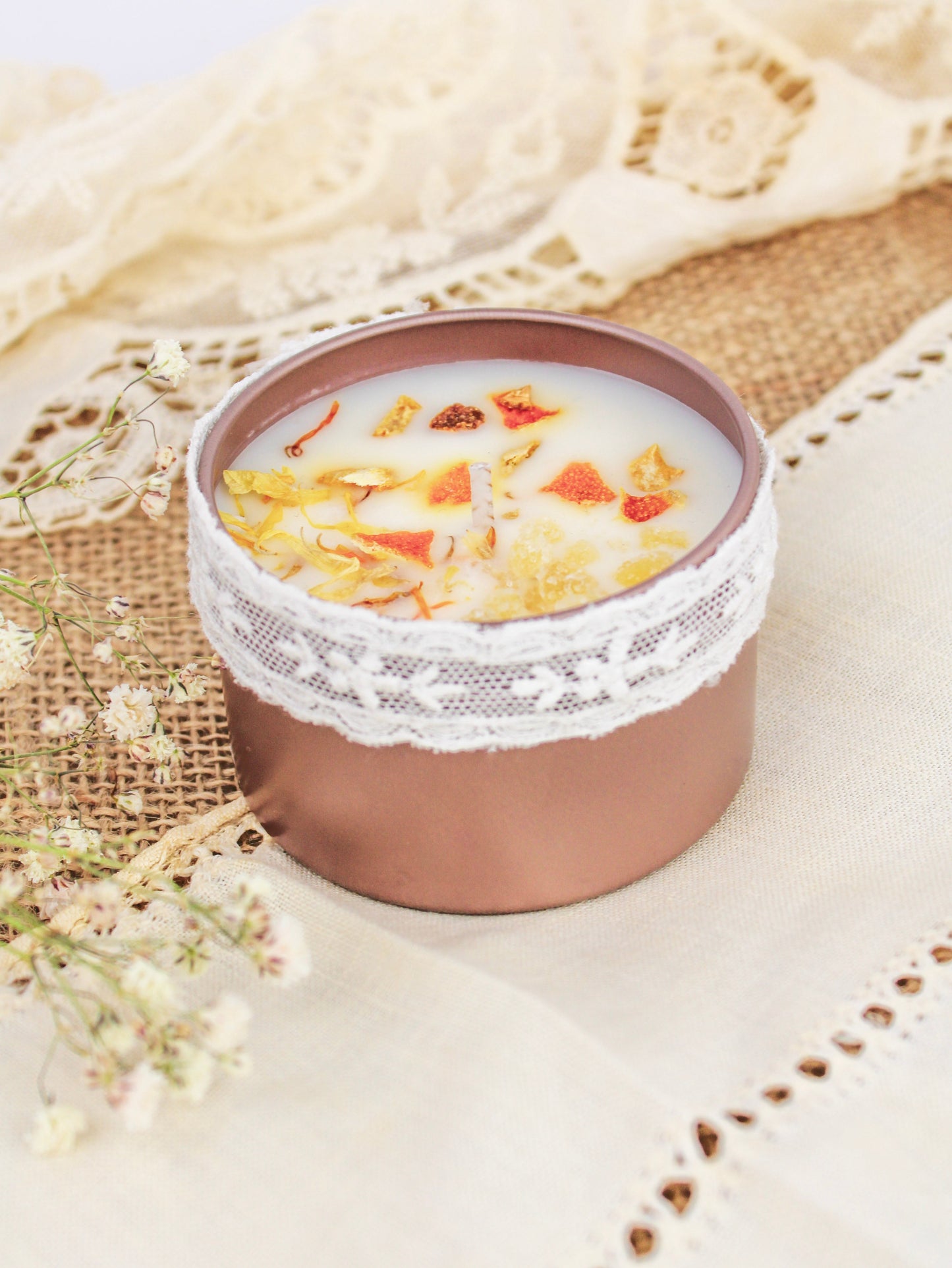 Unlabeled 4 oz Botanical Soy Wax Candles - Party Favors