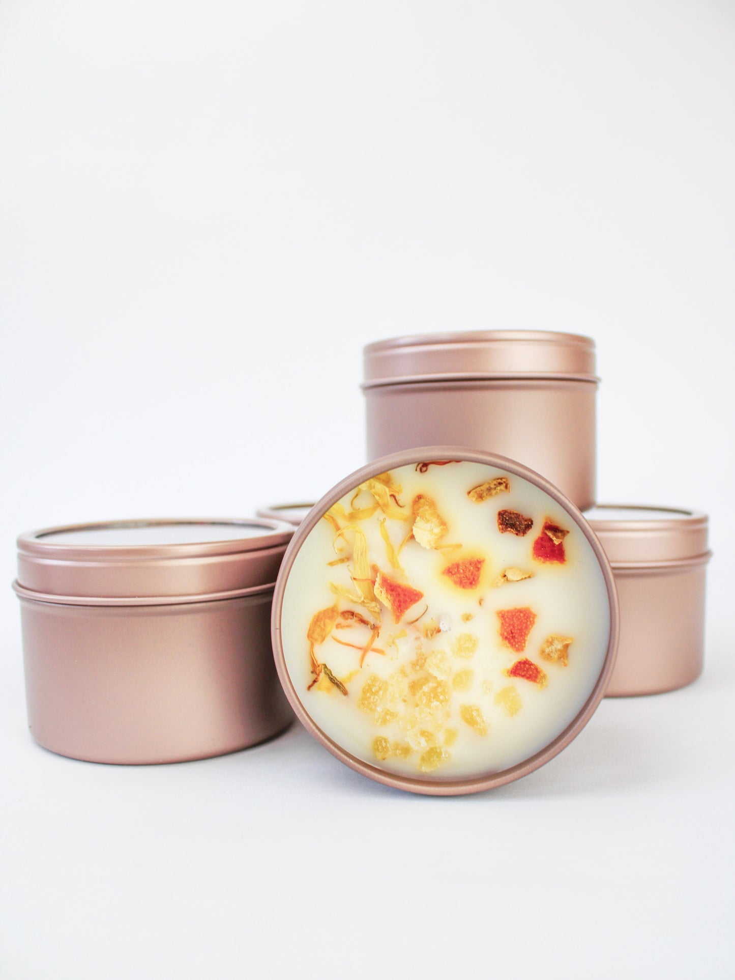 Unlabeled 4 oz Botanical Soy Wax Candles - Party Favors