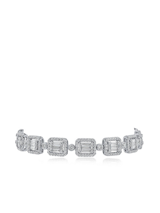Baguette CZ Framed Rectangle Bracelet