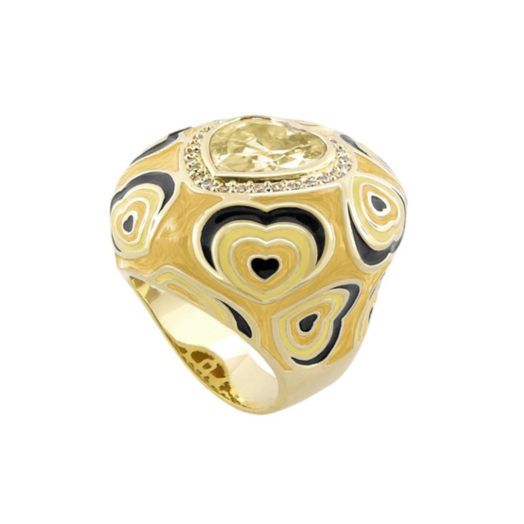 Retro Hearts Ring