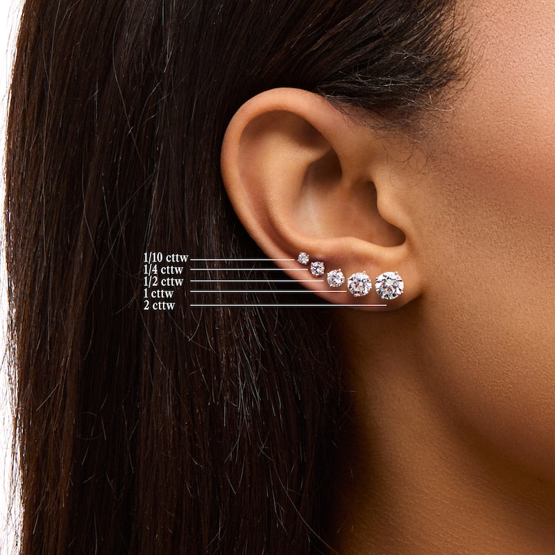 3.50 CTW Lab Grown Round Diamond Stud Earrings in 14k Gold – G/VS AGI Certified