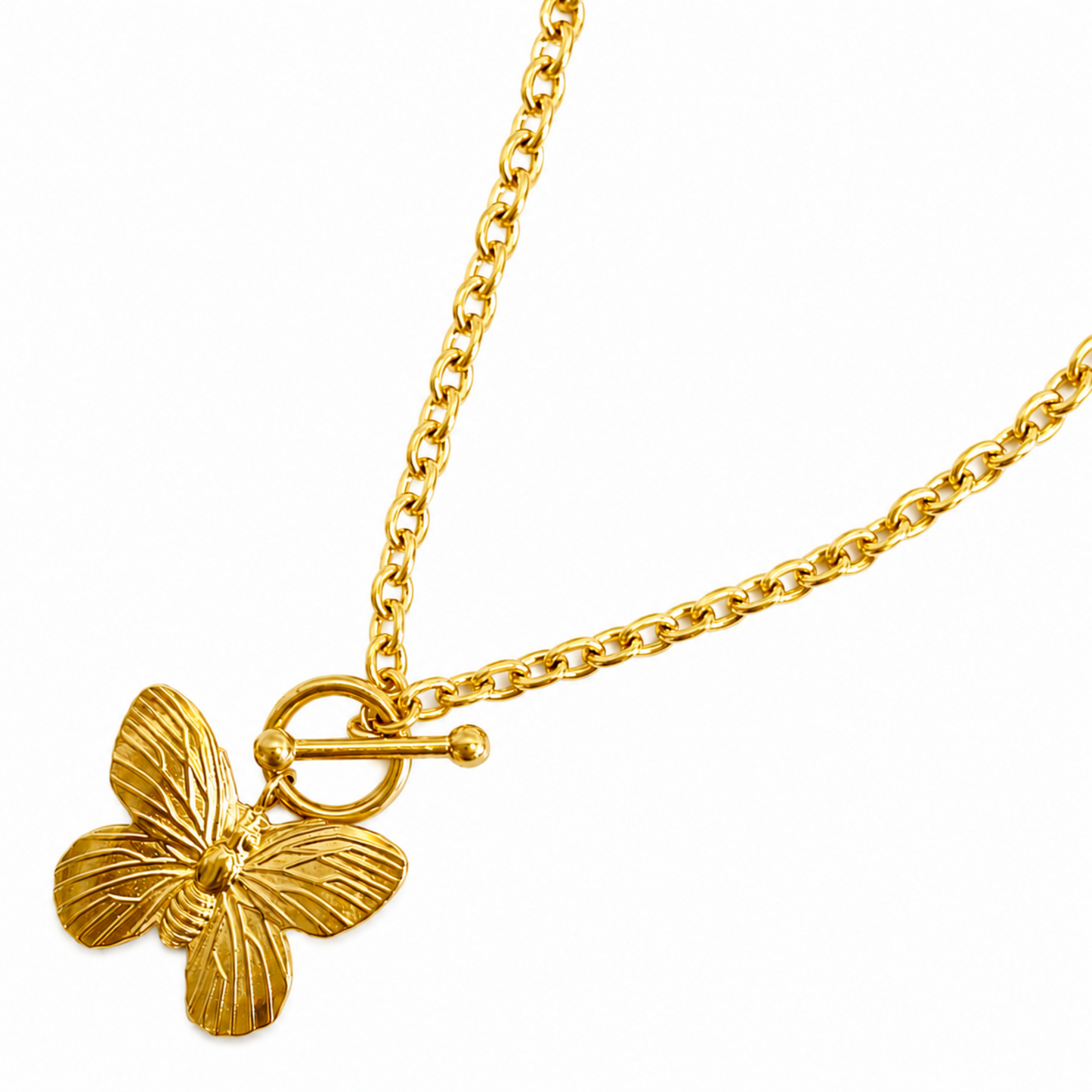 Vintage Butterfly Solo Toggle Necklace