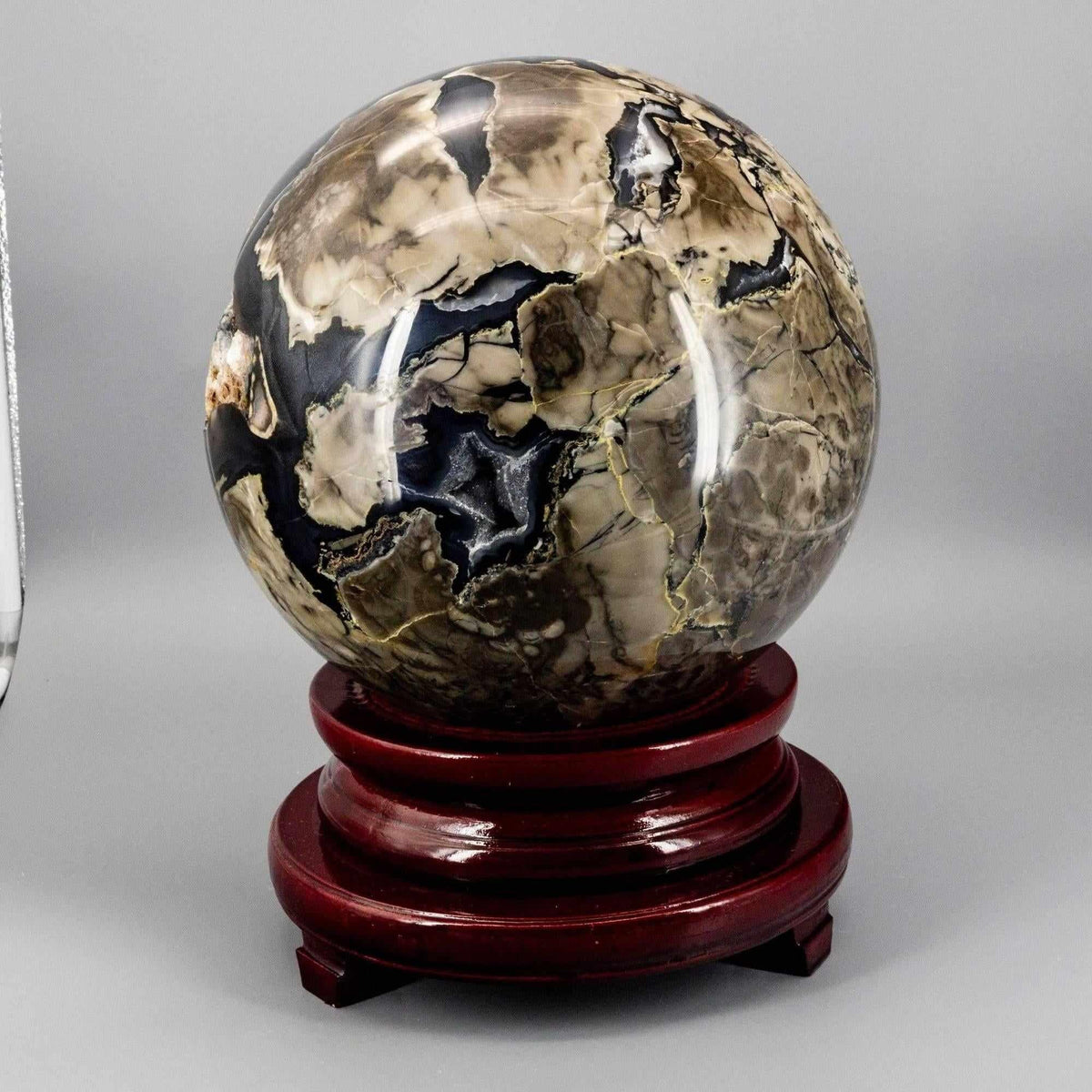Volcano Agate Crystal Sphere XXL UV Reactive Collector