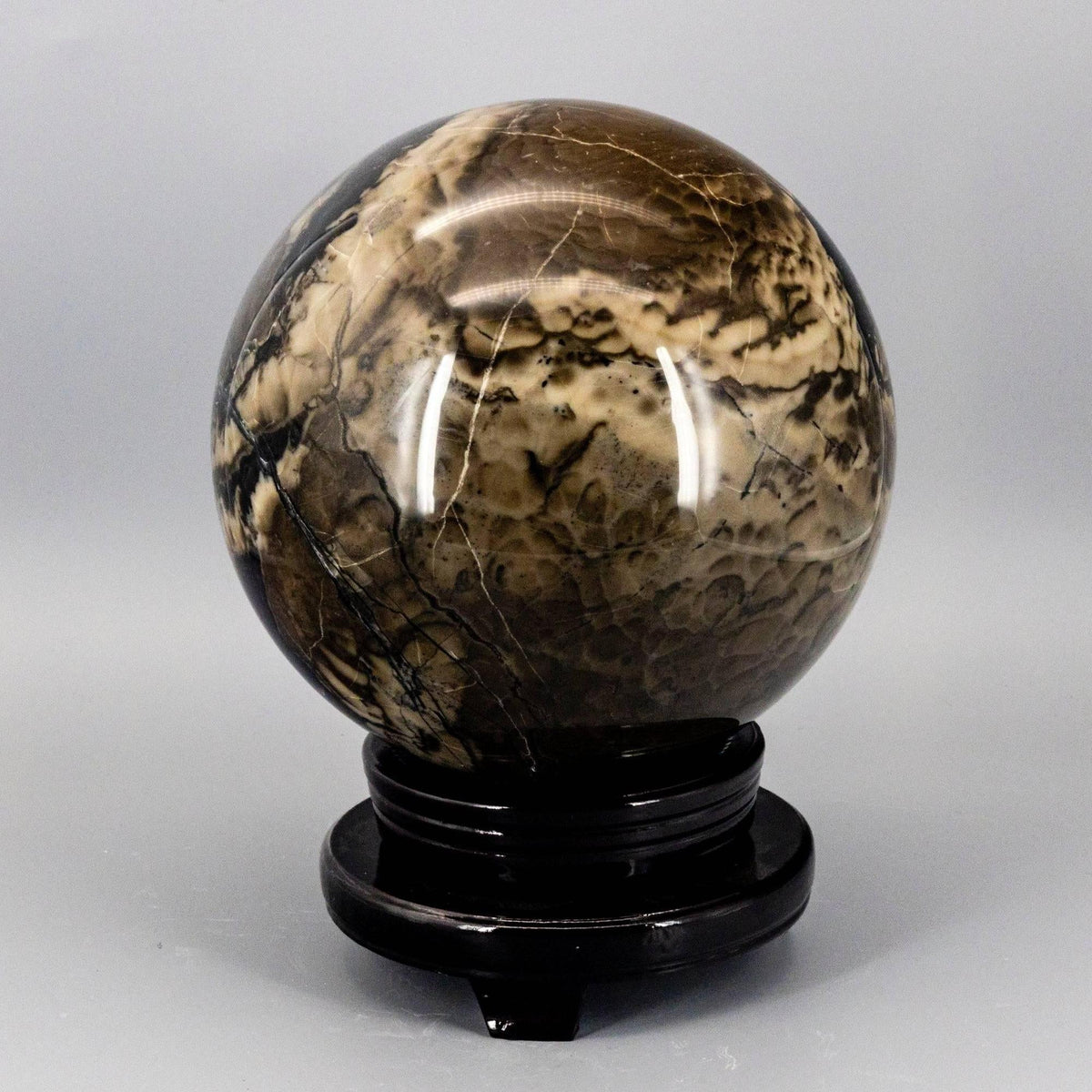 Volcano Agate Sphere HUGE | 186mm UV Reactive Statement Piece
