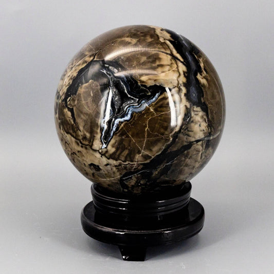 Volcano Agate Sphere HUGE | 186mm UV Reactive Statement Piece