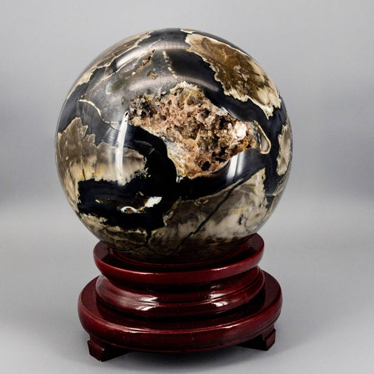 Volcano Agate Sphere XXL 47lbs UV Reactive