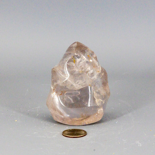 Water Clear Smoky Quartz Flame