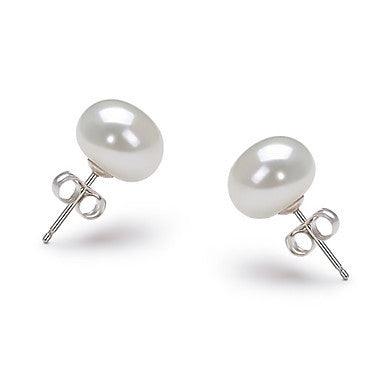 White Freshwater Pearl Stud Earrings 6-7mm
