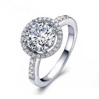 Halo Round Cut Cubic Zirconia Ring