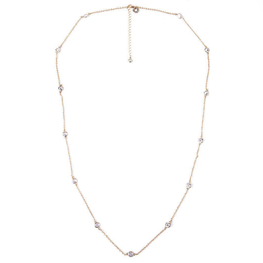 36" Yellow Gold Station Necklace