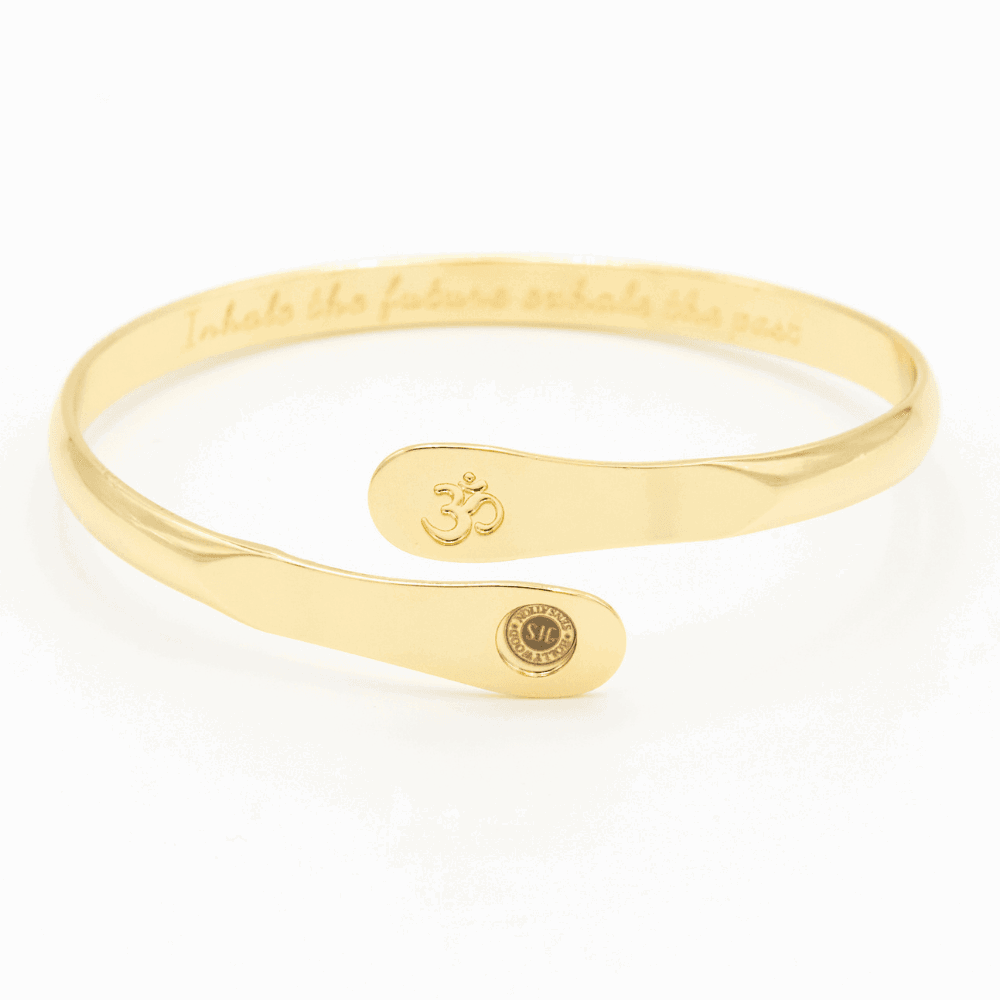Yoga Bracelets, Om Bracelets, Engraved Bracelets Inhale the future exhale the past- The Om Symbol