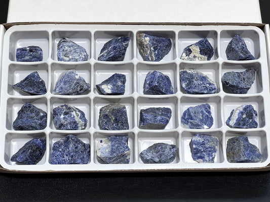 Blue Sodalite Rough Raw Stones (24 Pcs) Boxed Flat