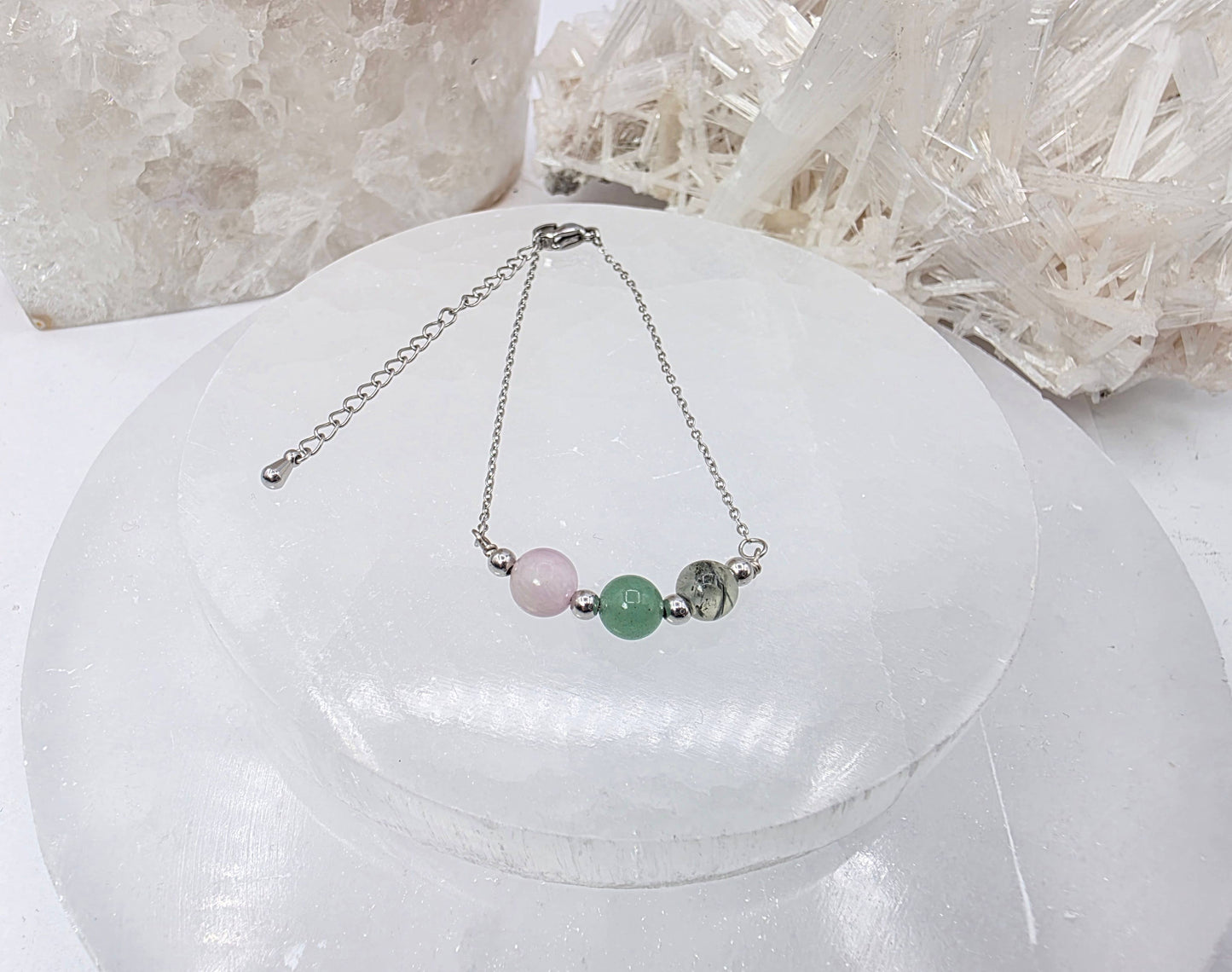 LEAD WITH LOVE-Kunzite, Green Aventurine, Prehnite Jewelry Set