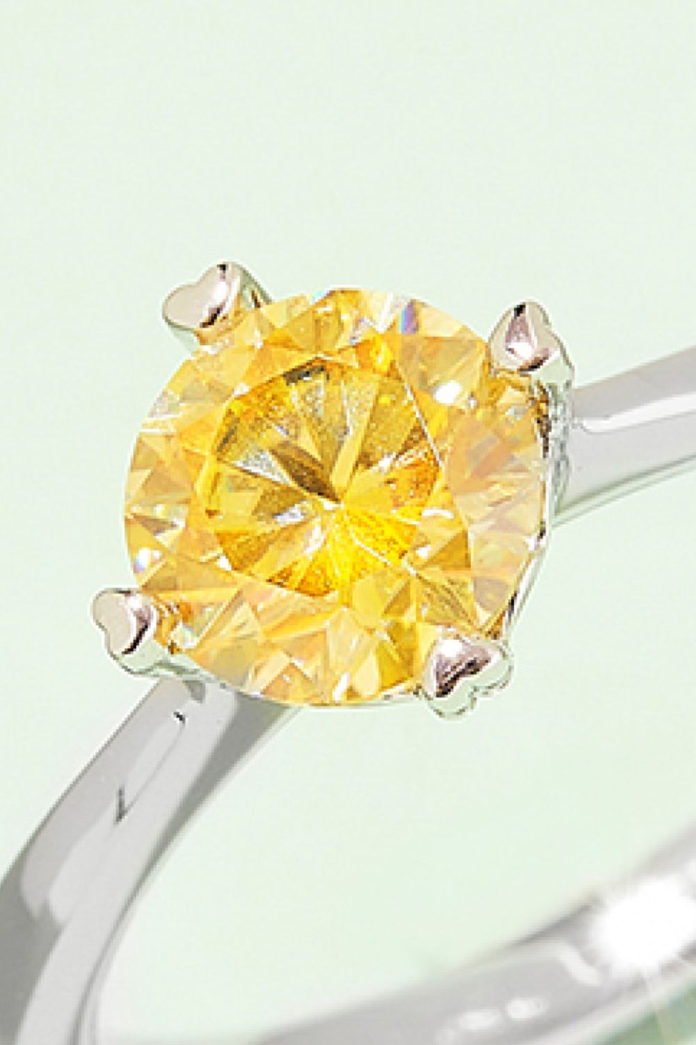 1 Carat Sparkala™ Platinum Over Pure Sterling Silver Solitaire Ring (Yellow, Pink, or Blue)