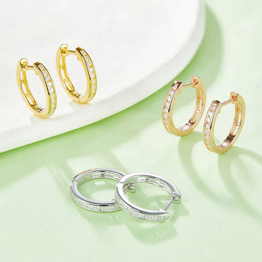 Sparkala™ 925 Sterling Silver Huggie Earrings