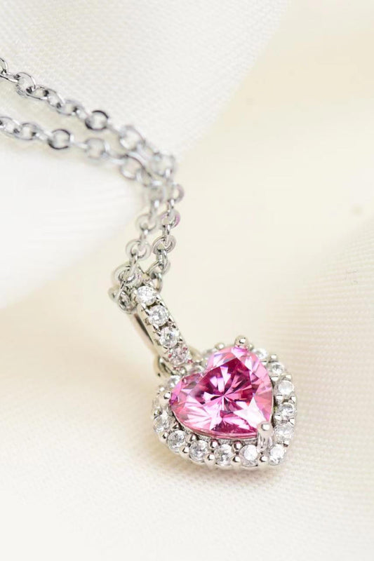 1 Carat Sparkala™ Heart Pendant Necklace (Platinum-Plated Fine Silver)