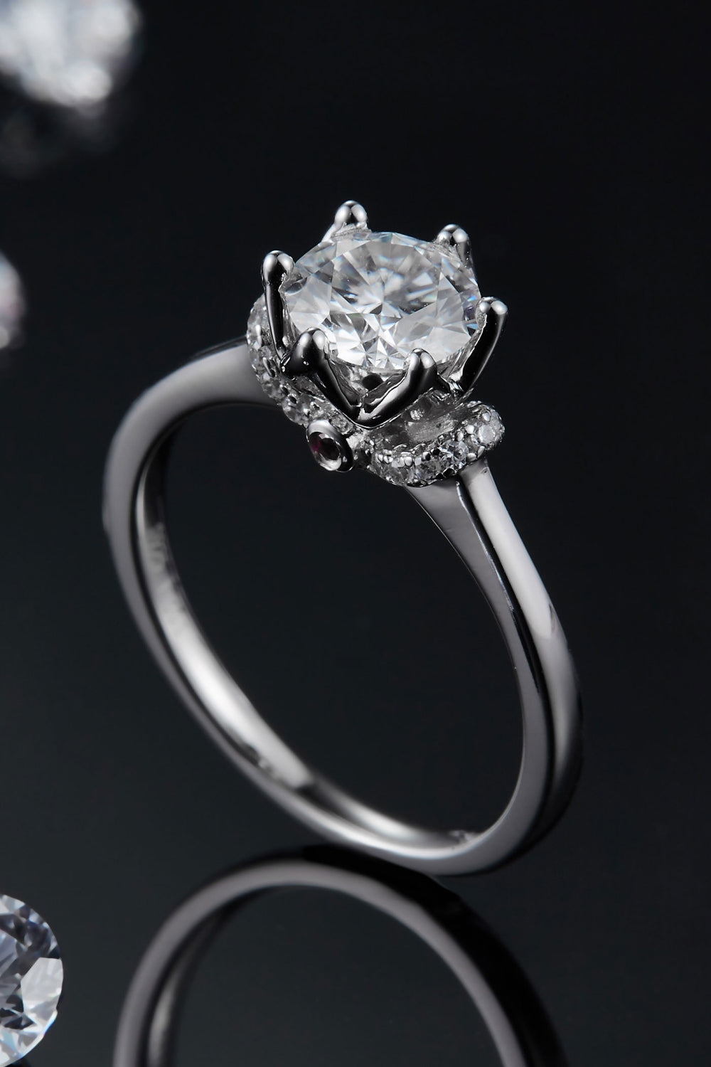 1 Carat Brilliant Round Cut Sparkala™ Platinum Over Pure Sterling Silver Ring