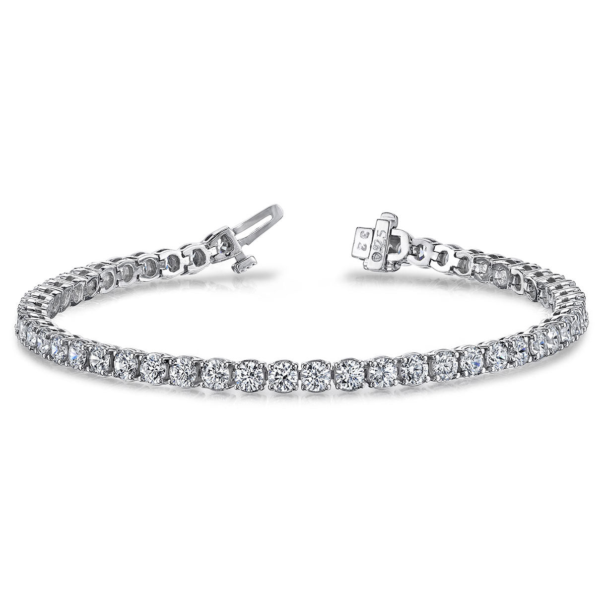 18K White Gold Diamond Tennis Bracelet, 10ct