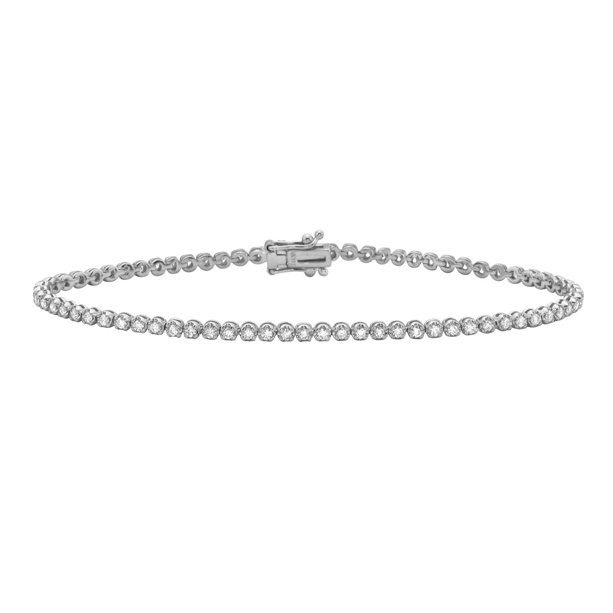 14K White Gold Diamond Jamie Tennis Bracelet, 1ct