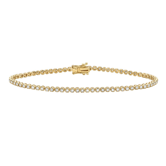 14K Yellow Gold Diamond Jamie Tennis Bracelet, 1ct