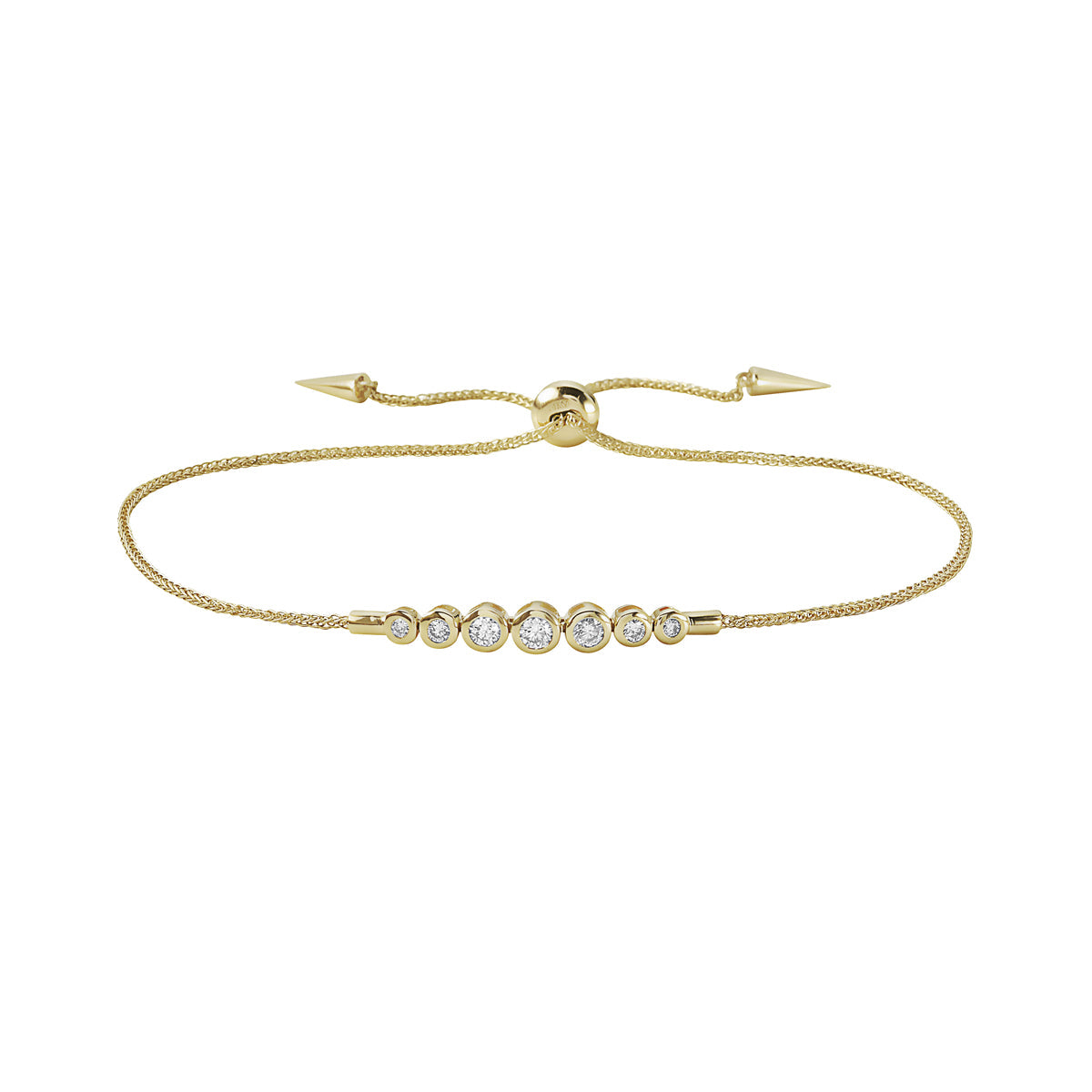 14K Yellow Gold Drawstring Diamond Bracelet, 0.34ct