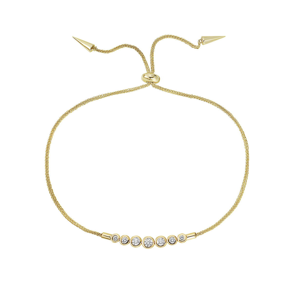 14K Yellow Gold Drawstring Diamond Bracelet, 0.34ct