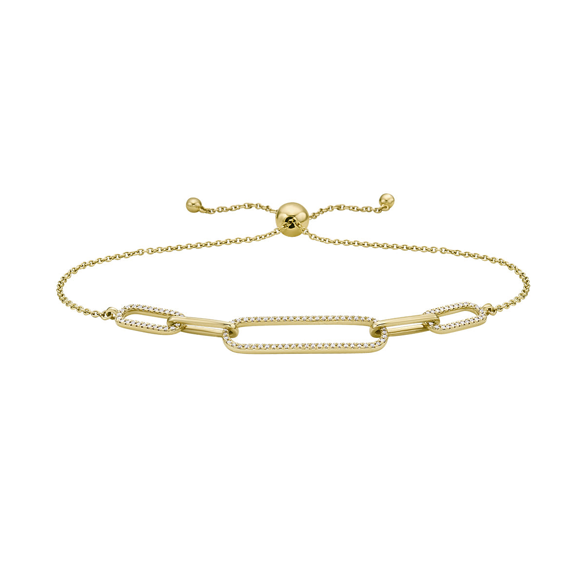 14K Yellow Gold Diamond Bolo Bracelet, 0.2ct