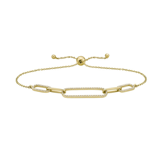 14K Yellow Gold Diamond Bolo Bracelet, 0.2ct