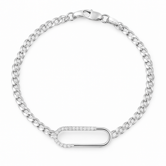 14K White Gold Diamond Bracelet, 0.09ct