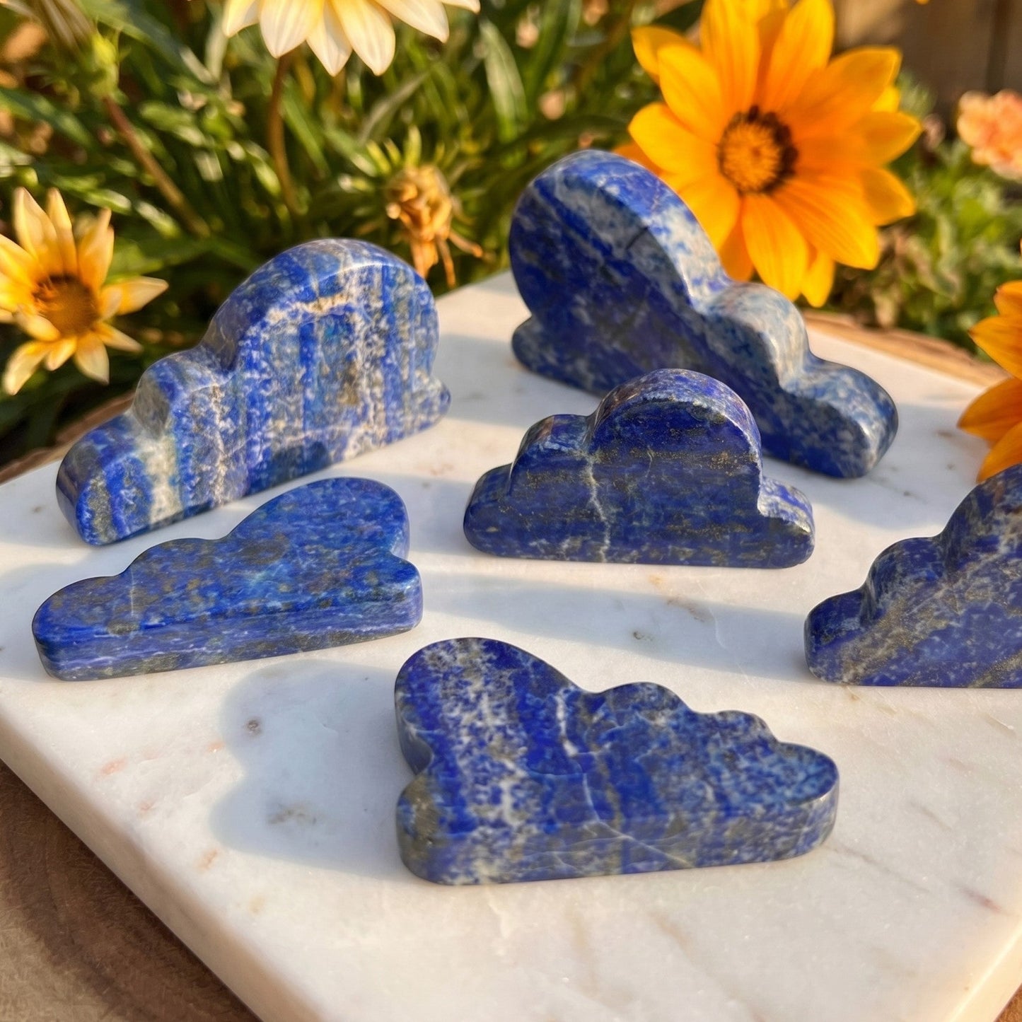 Lapis Lazuli Cloud Shape Carving (Mixed Sizes)