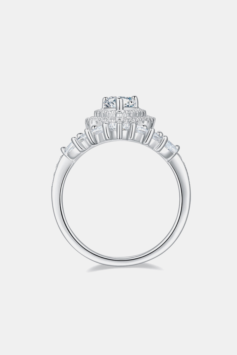 1 Carat Pear-Cut Sparkala™ Platinum Over Pure Sterling Silver Crown Ring