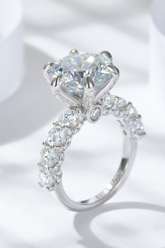 3-Carat Brilliant Round Cut Sparkala™ Side Stone Ring (Platinum Over Pure Sterling Silver)