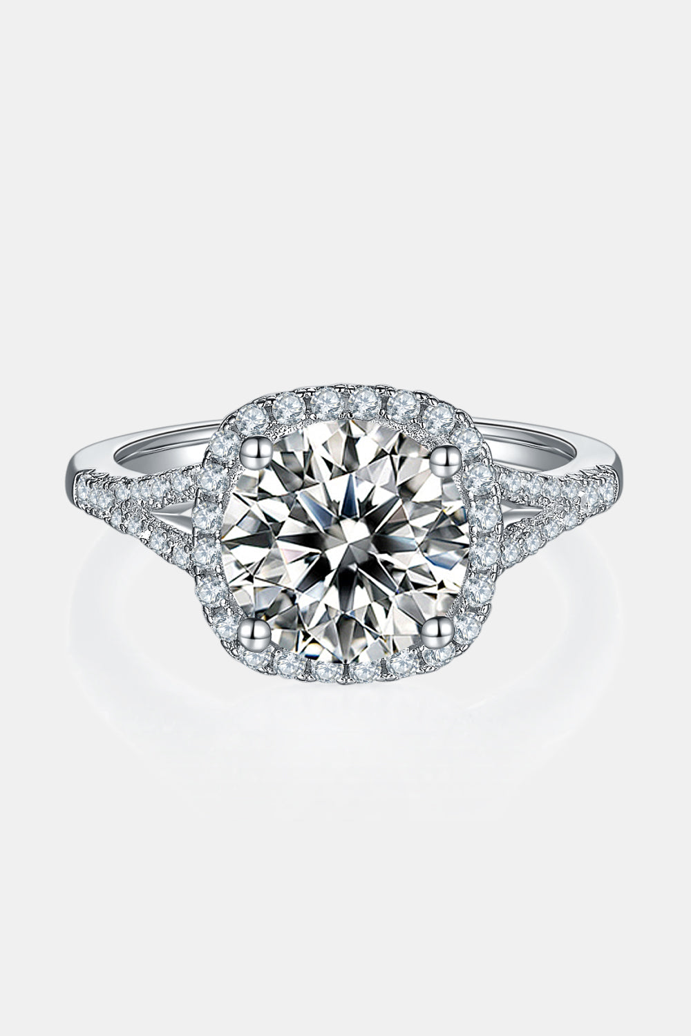 3 Carat Brilliant Round Cut Sparkala™ Halo Ring (Platinum Over Pure Sterling Silver)