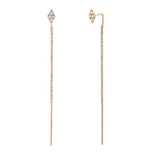14K Rose Gold Diamond Earrings